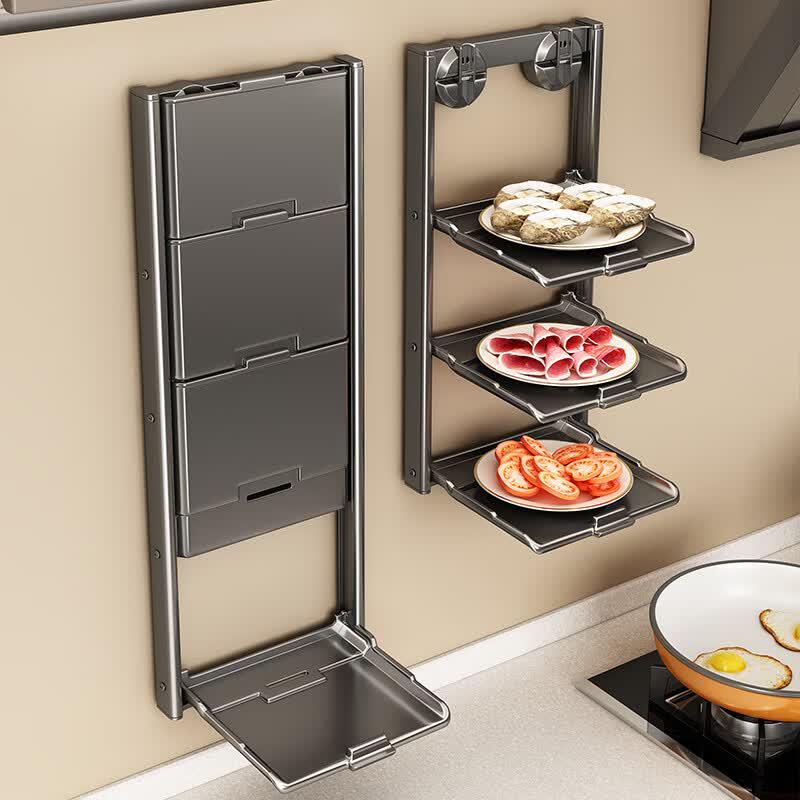 Jia Du Foldable Wall-Mounted Kitchen Prep Rack