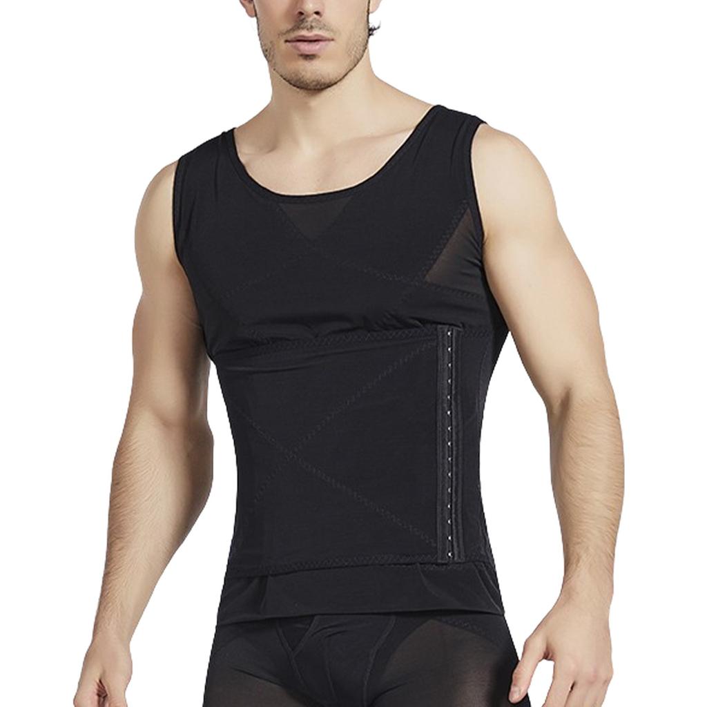 Men's Button-down Adjustable Waist Vest With Tummy Sculpting