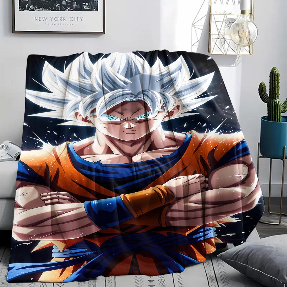 Фланелевое одеяло с принтом персонажей Dragon Ball, Высококачественное, Удобное для всех сезонов, Декор для дома, Тепло и уют, Идеально для рождественских подарков