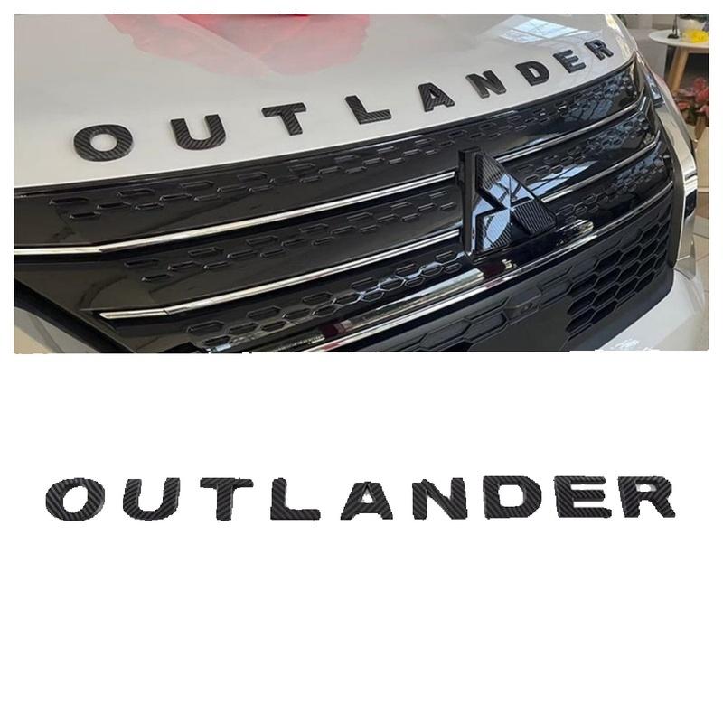 For Outlander 2026 2025 - 2007 Car head Letter 3d Sticker Abs Chrome Glossy Black Silver Styling Auto part Accessories 9pcs