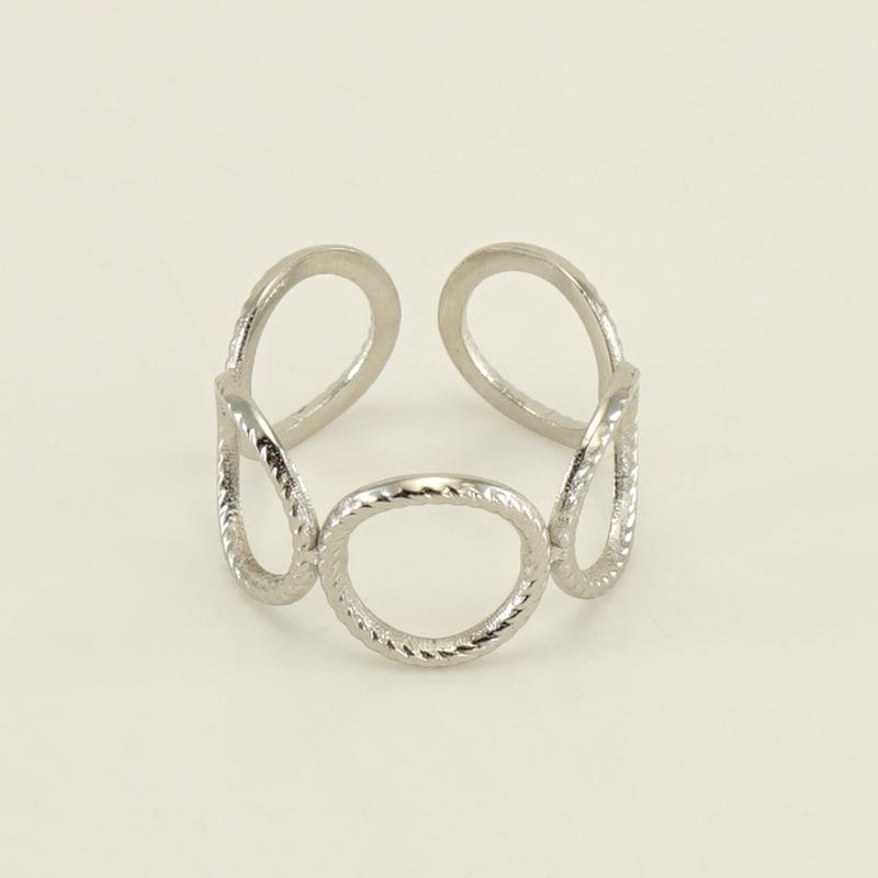 Новое модное кольцо из титановой стали с полым дизайном, нишевое простое женское трендовое открывающееся регулируемое кольцо