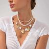 Flower Flower Pendant Necklace Multilayer Clavicle Chain Imitation Pearl Snake Chain Choker Party
