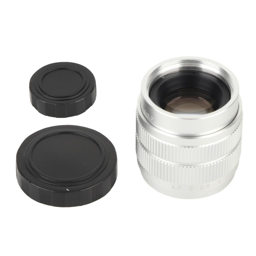 35mm F1.7 C Mount Television TV Film Fixed Focus Mirrorless Camera Lens Accessorysilver
