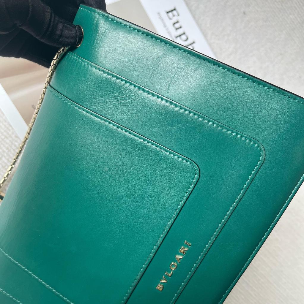 [Pre-Owned] Serpenti Forever Enamel Buckle Leather Snake Head Chain Shoulder Bag - Very Good #1CSJYTX