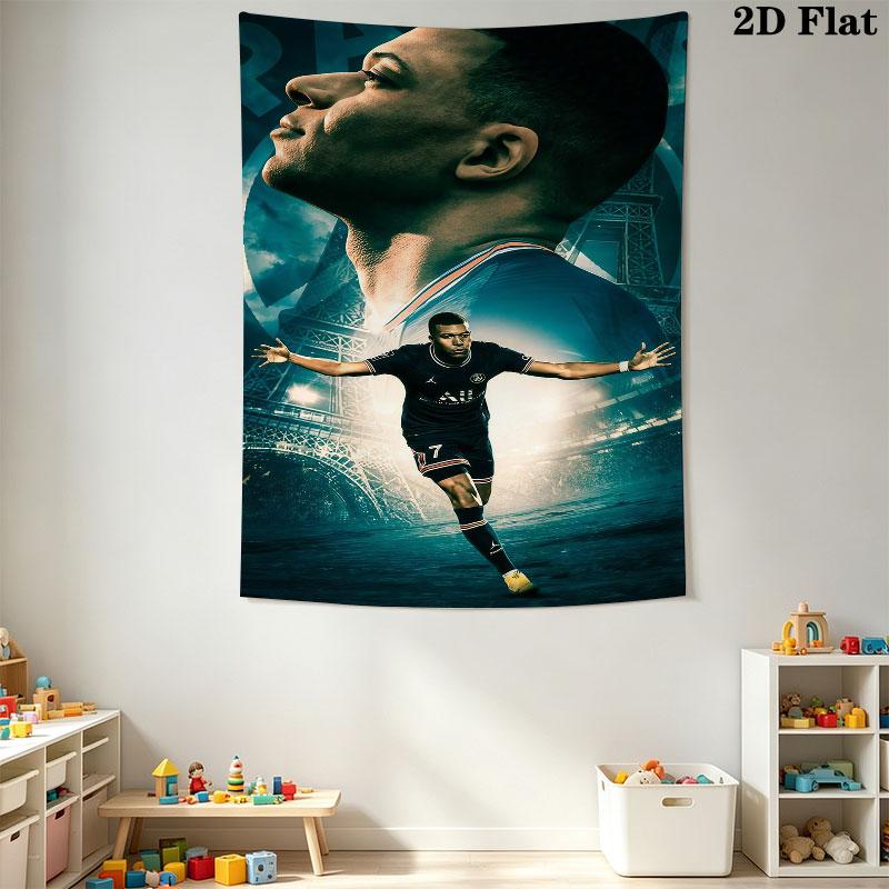 Kylian Mbappé Vibes Wall Hanging Printed Fabric Blanket Decorative Tapestries for Bedroom Living Room Home Decor