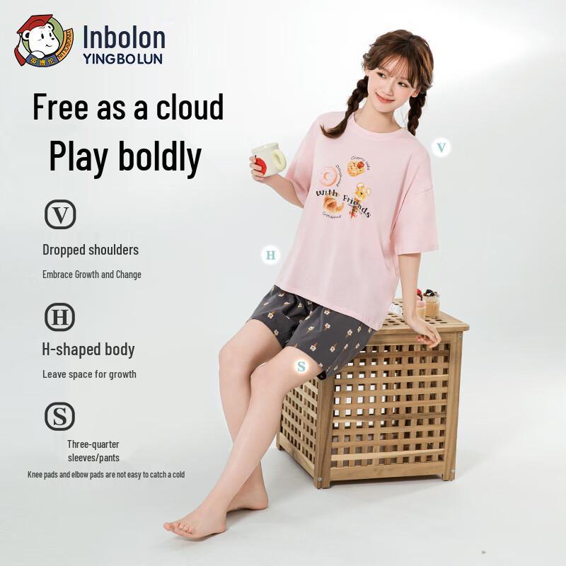 Летний тонкий комплект пижамы для девочек Inborun