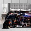 Racing Themed Keep warm with Formula Cars DesignFlannel blanket for bedroom, living room, sofa, and nap