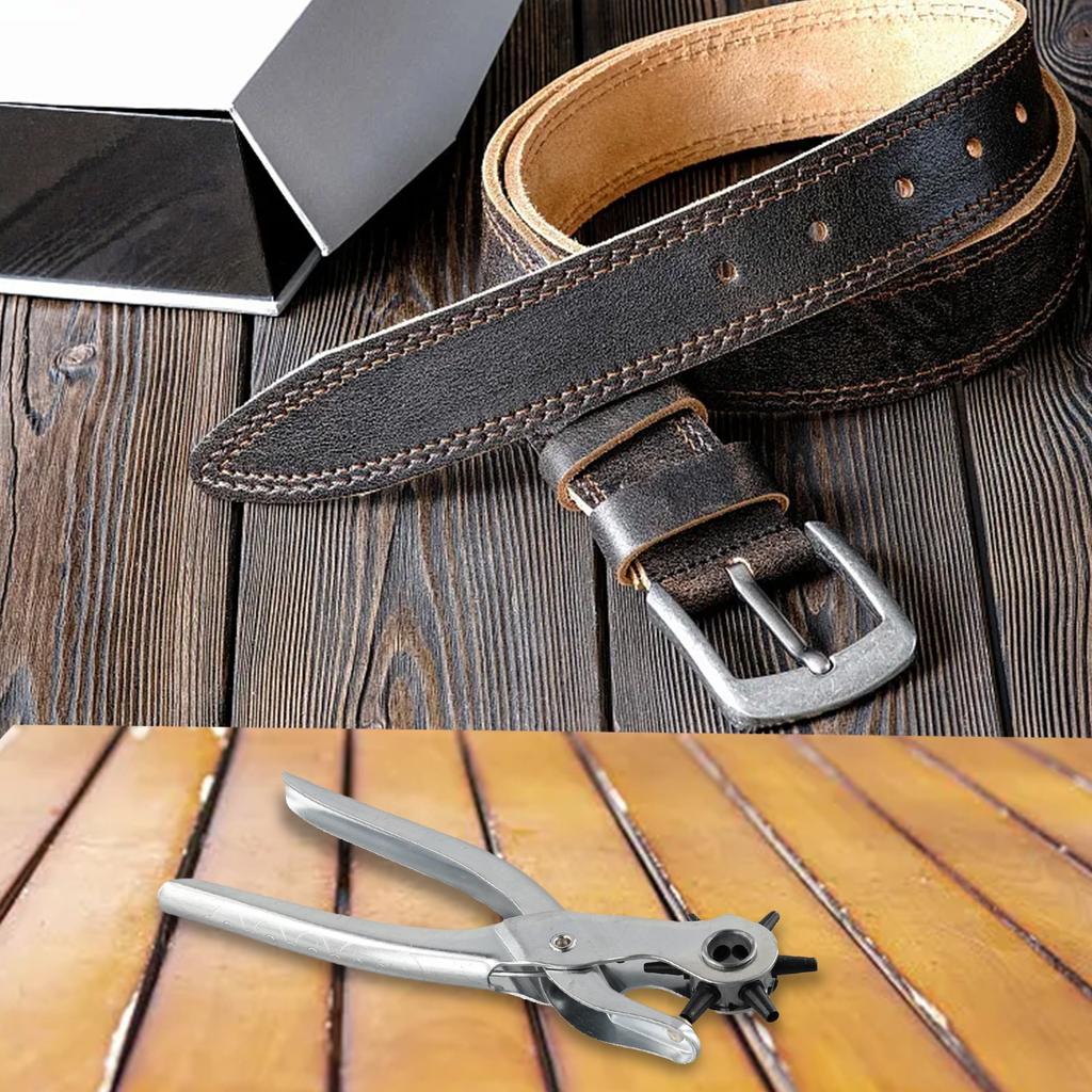 Efficient Punching Crafting Tool DIY Leather Projects Leather Punching Tool Leather Punch Pliers ABS+metal Material Silver Color