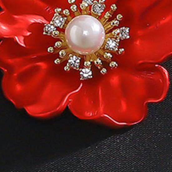 Женская брошь в форме пиона, искусственный жемчужный декор на плечах, противоскользящая сумка со стразами, костюм, воротник пальто