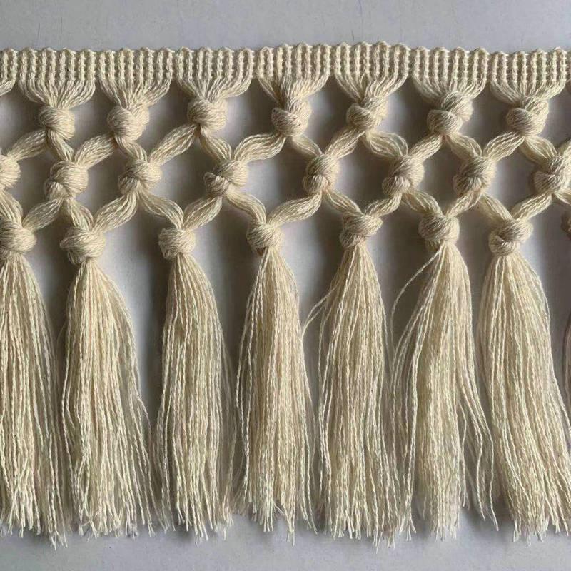Elastic Knotted Tassel Cotton Thread for DIY Sofa, Curtain, Tablecloth, and Clothing Accessories