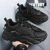 Men's Shoes Summer Breathable New Casual Black Sports Shoes Mesh Thick Sole Heightening Work Shoes