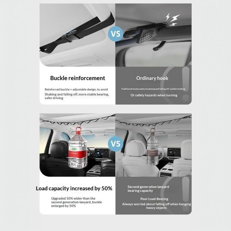 Car Clothes Drying Rope Easy To Store Multifunctional Hanging Hanger for Car Rear Seats Outdoor Road Trip Camping