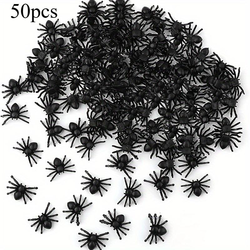 100/50pcs Realistic Spider Christmas Halloween Decoration Plastic Mini Spider Black Scary Spider Prank Haunted House Decorations