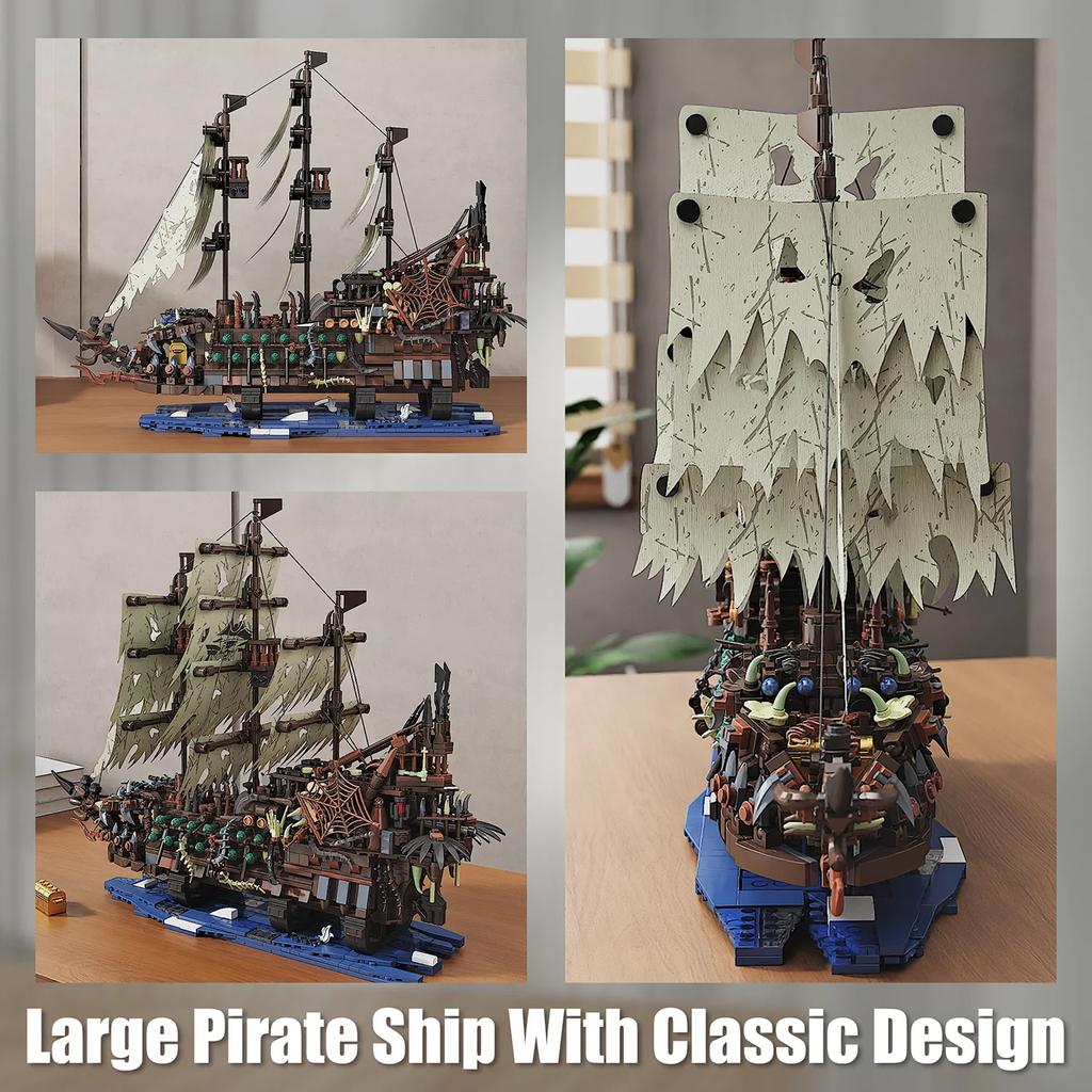 2000+ ШТ. MOC Серия Пиратских Кораблей Строительные Блоки Модель С Освещением Сборка Детские Игрушки Подарок Домашние Украшения