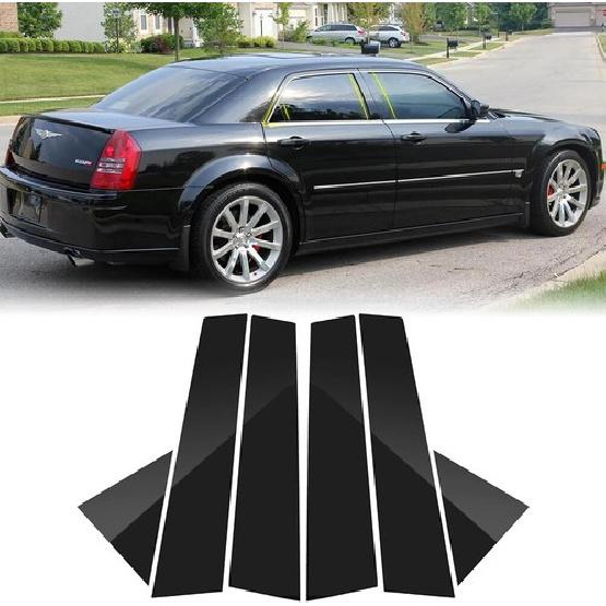 6X Для Chrysler 300 300C Dodge Magnum 2005-10 Черная отделка стойки окна дверной стойки