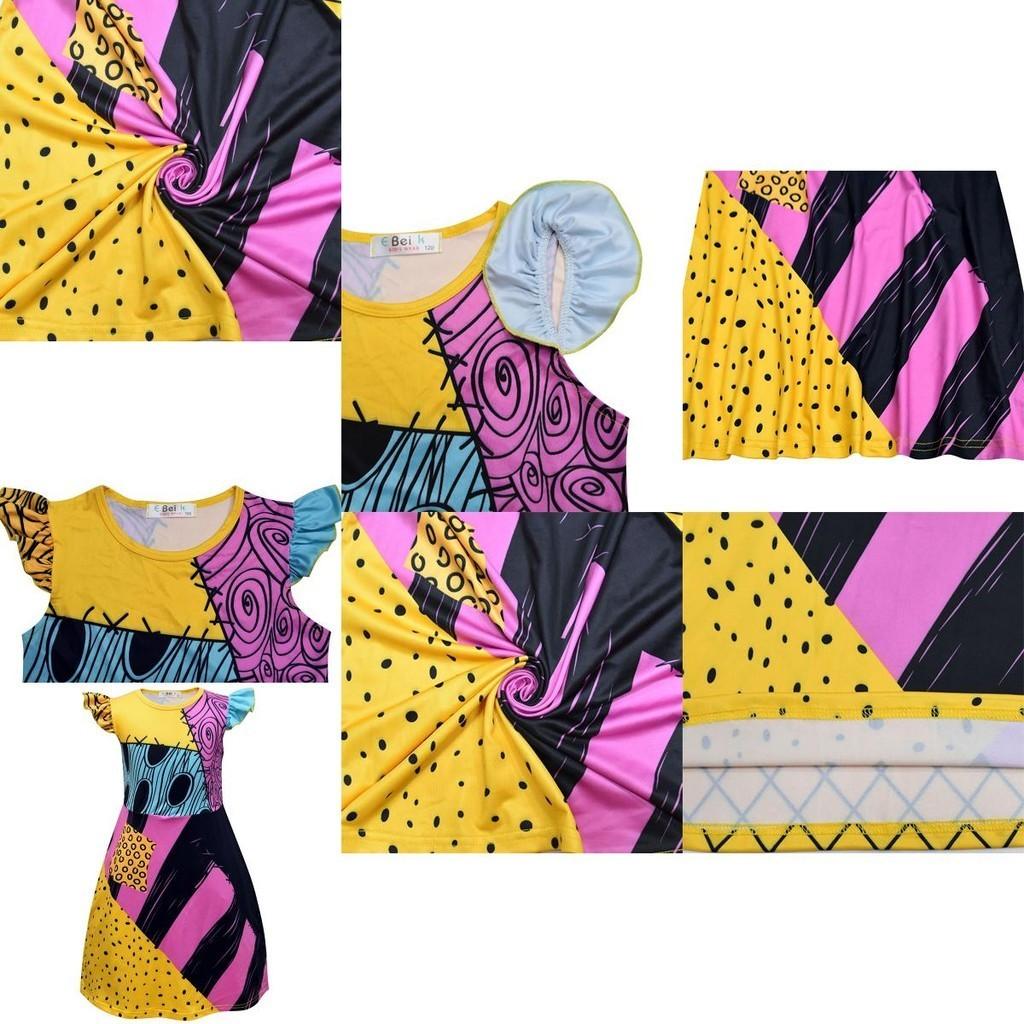 Очаровательный костюм платья Салли из «Кошмара перед Рождеством» для девочек Мягкий и прочный