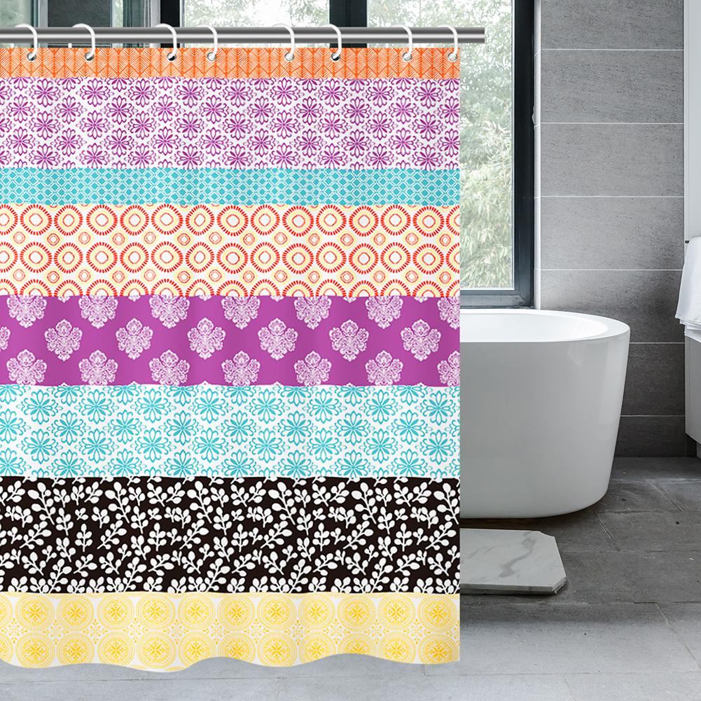 Bohemian Shower Curtain Watercolour Plant Colorful Flower Modern Simple Home Bathroom Decor Fabric Bath Curtains With Hooks