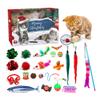 Pet Toy Advent Calendar 24-Day Christmas Countdown Calendar Cat or Dog Toy Set Safe Interactive Chew Toys Balls Collars Plush Toys for Cats
