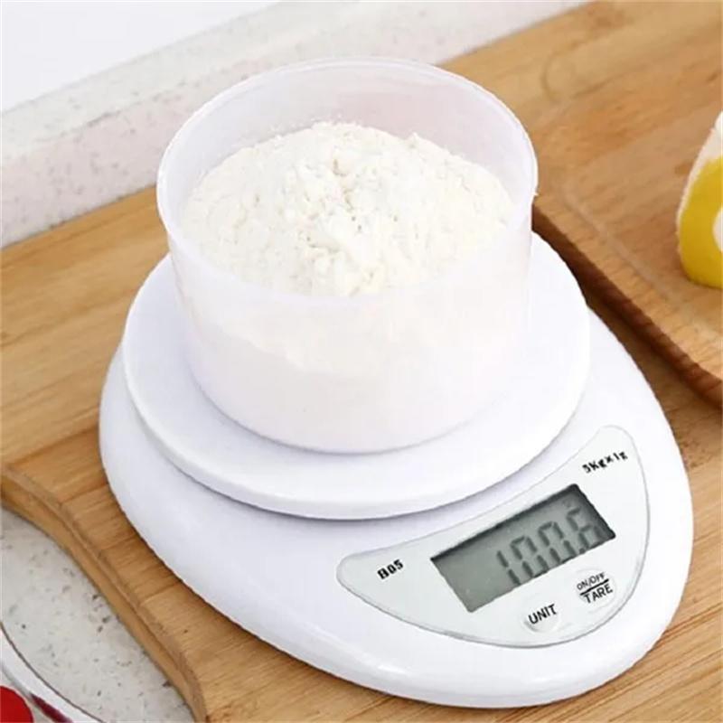 1 шт. портативные цифровые кухонные весы для еды 5 кг 1 г весовой баланс пищевая диета кухня выпечка измерительные инструменты светодиодные электронные весы