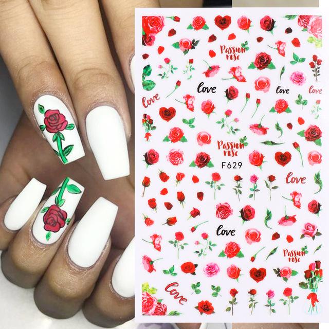 Nail Art Stickers Ins Valentine's Day Love English Letters Cupid's Arrow Rose Adhesive Stickers