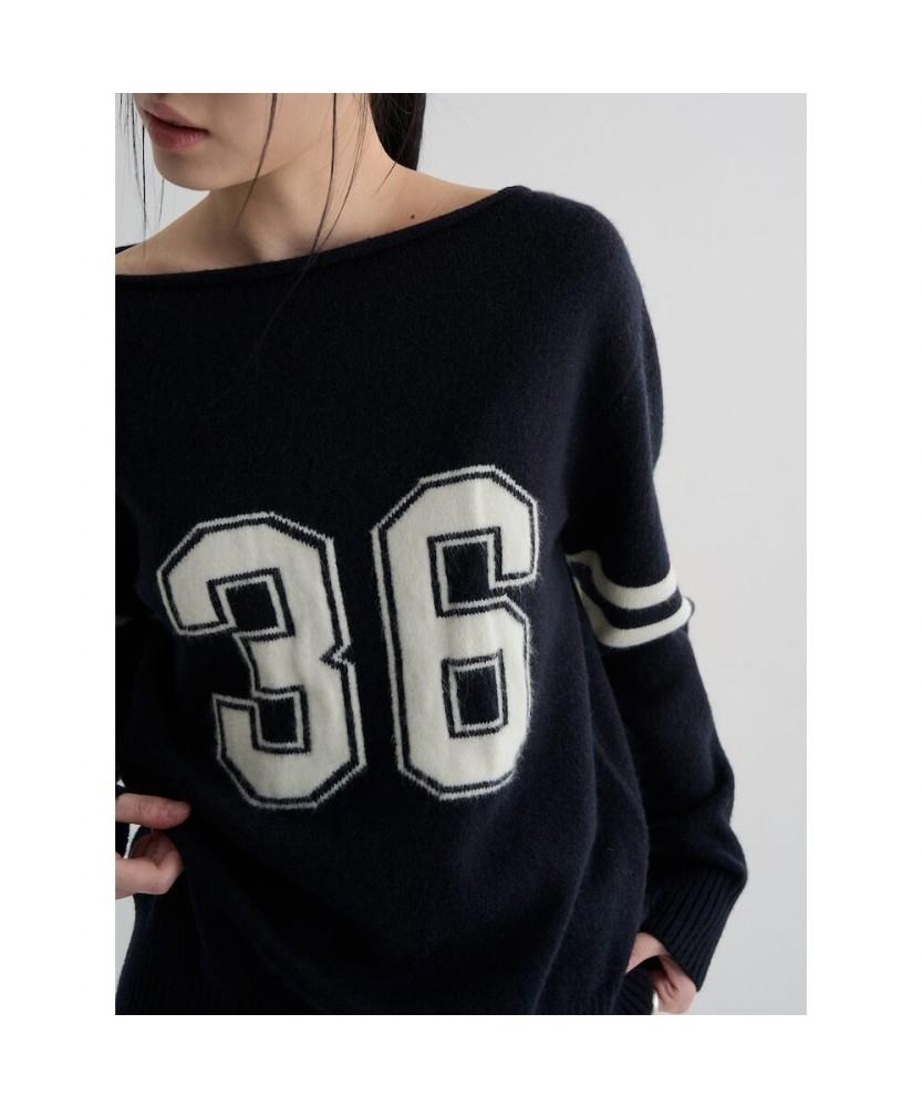 8SECONDS Numbering Pullover Navy