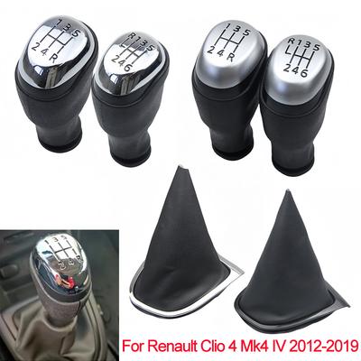 5/6-ступенчатая Для Renault Clio 4 Mk4 IV 2012 - Ручка КПП Рычаг Рукоятка Кожаный Чехол-Пыльник Рычага КПП