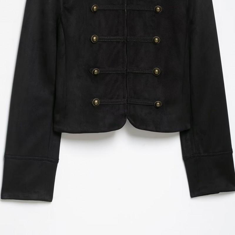 Womens Oversized Velvet-Texture Jacket 2026 Loose Fit Zipper Coat Black S M L XS