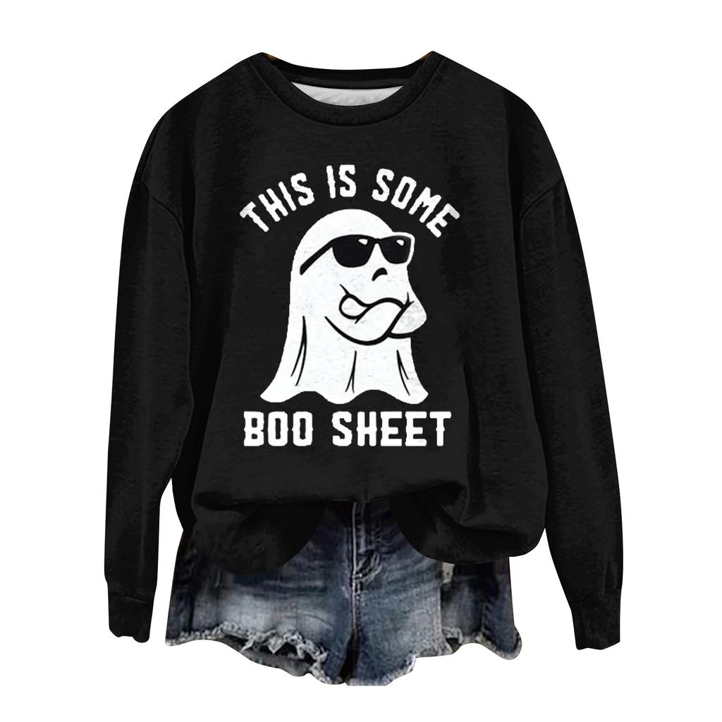 Женская мода свободный повседневный карман с длинным рукавом толстовка с принтом свитшот