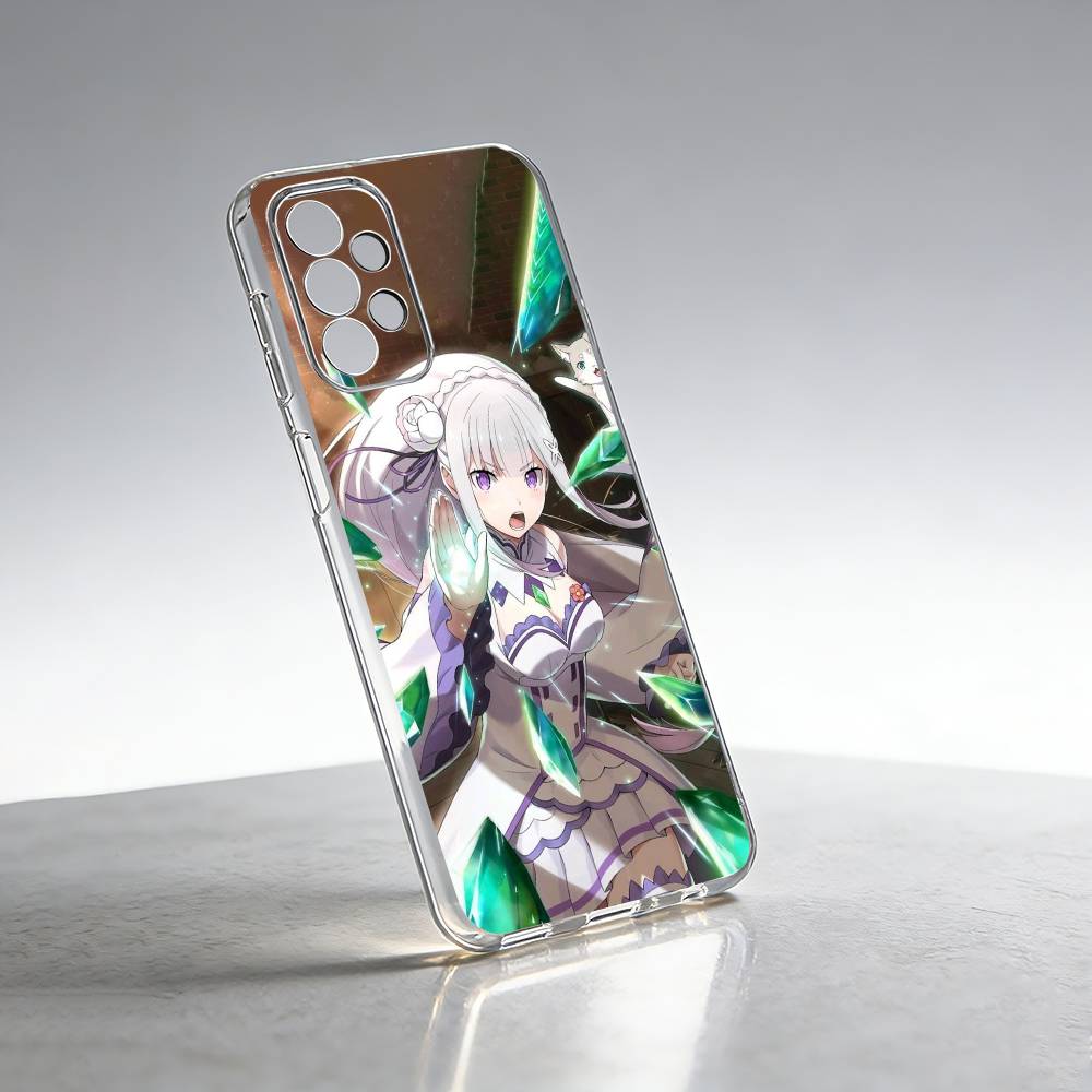 Чехол для телефона Re Z-Zero Emilia-a для Samsung S25, S24, S21, S22, S23, S30, Ultra, S20, Plus, Fe Прозрачная крышка