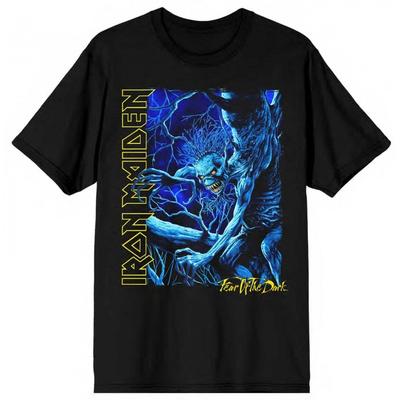 Iron Maiden Футболка унисекс для взрослых Fear Of The Dark Eddie с вертикальным логотипом