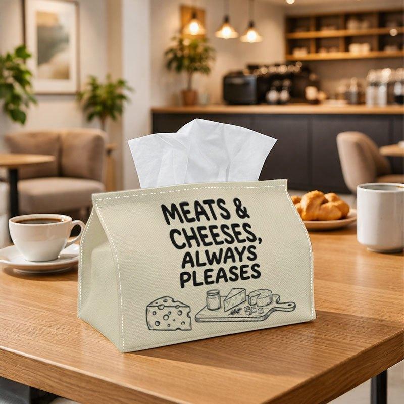1pc Minimalist Whimsical Food Tissue Box, Cheese Dairy Illustration Perfect for Outdoor Gatherings, Daily Desktop Use, And Suitable for Bedrooms, Livi
