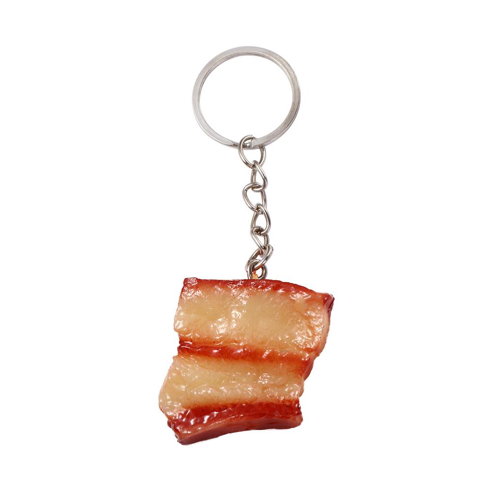 Ornaments Cute Pork Belly PVC Trotters Drumstick Simulation Food Keychains Fashion Jewelry Bag Pendant Fast Food Key Ring
