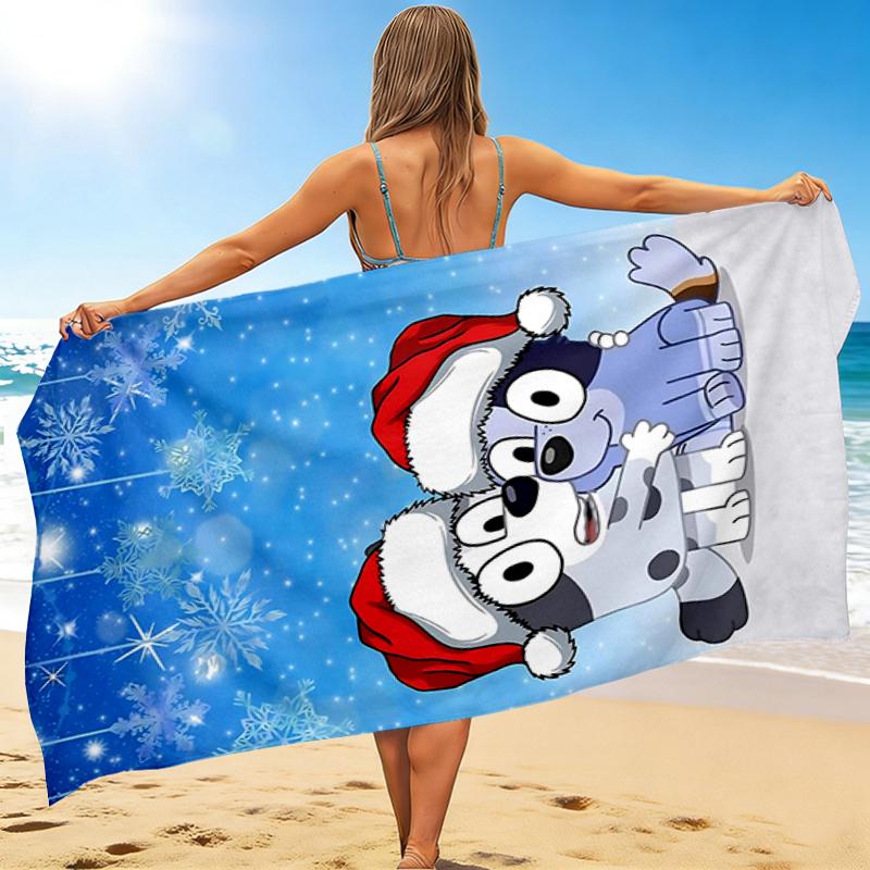 1Pc Winter Friends Celebration Beach Towel, Quick Dry, Multi-Use for Beach Pool Gym Yoga Home Travel, Christmas, Halloween, Xmas Gift S23