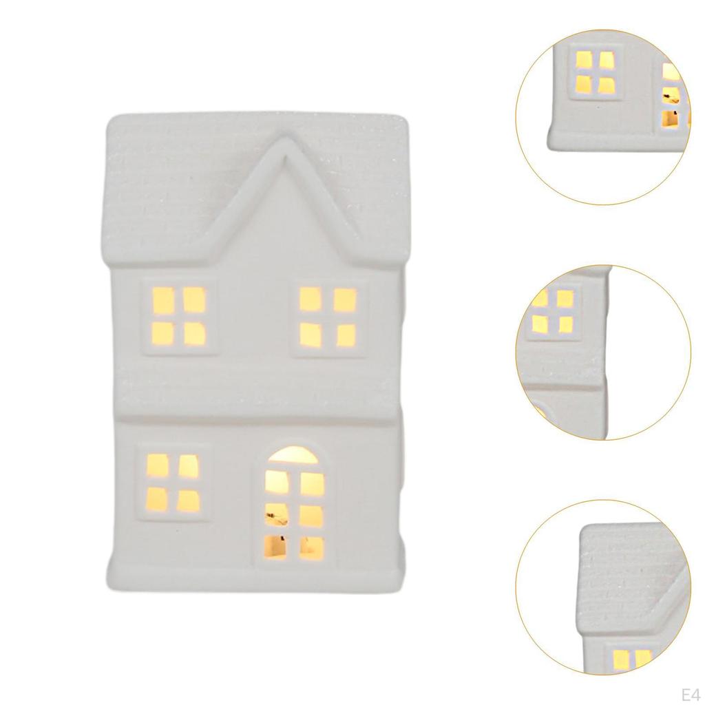 Керамические рождественские деревенские домики украшения ночник миниатюрный светодиодный зимний