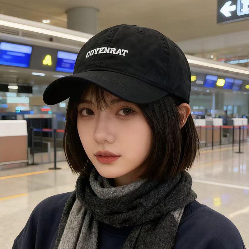 Baseball cap, wide brim, big face, small face, men's and women's models, big head circumference, purple peaked cap, student visor.