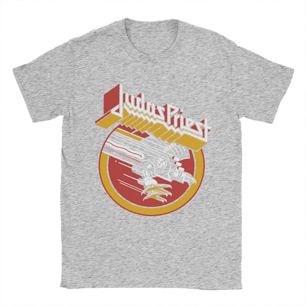 Британский Метал Judas Priest Футболка Летняя Харадзюку Футболки Пара Хлопок Круглый Вырез Оверсайз Топ Футболки Короткий Рукав Винтажные Топы