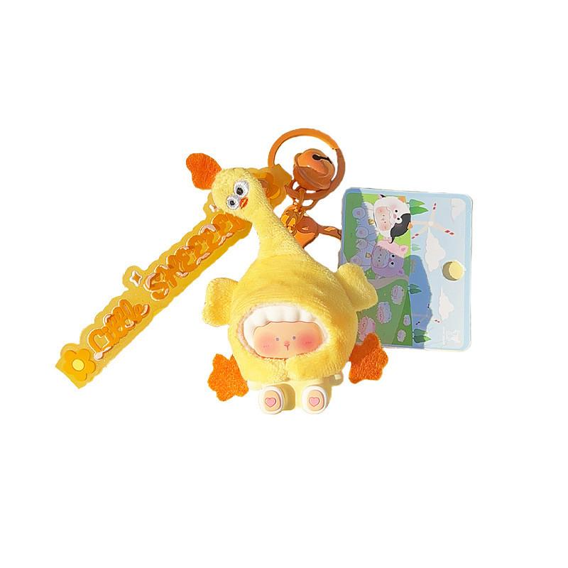 Милый плюшевый брелок с весенними сельскохозяйственными животными, красочный аксессуар для ключей