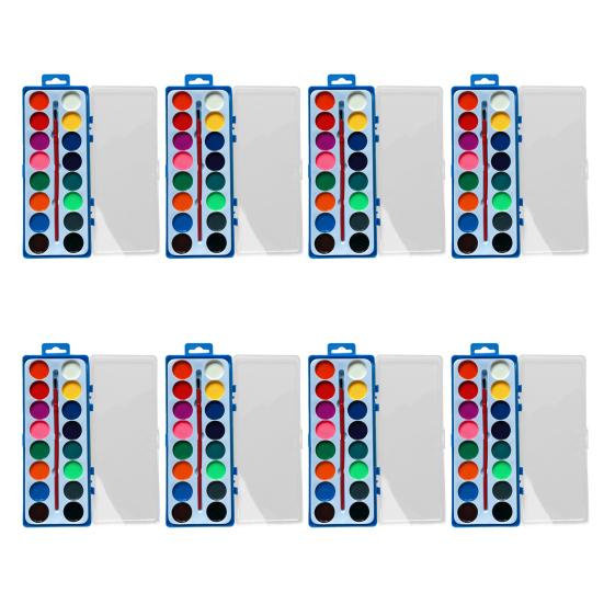 Набор акварельных красок в коробке для детей, смываемые акварельные краски с кисточкой, набор акварельных красок для начинающих, для путешествий, занятий, экскурсий
