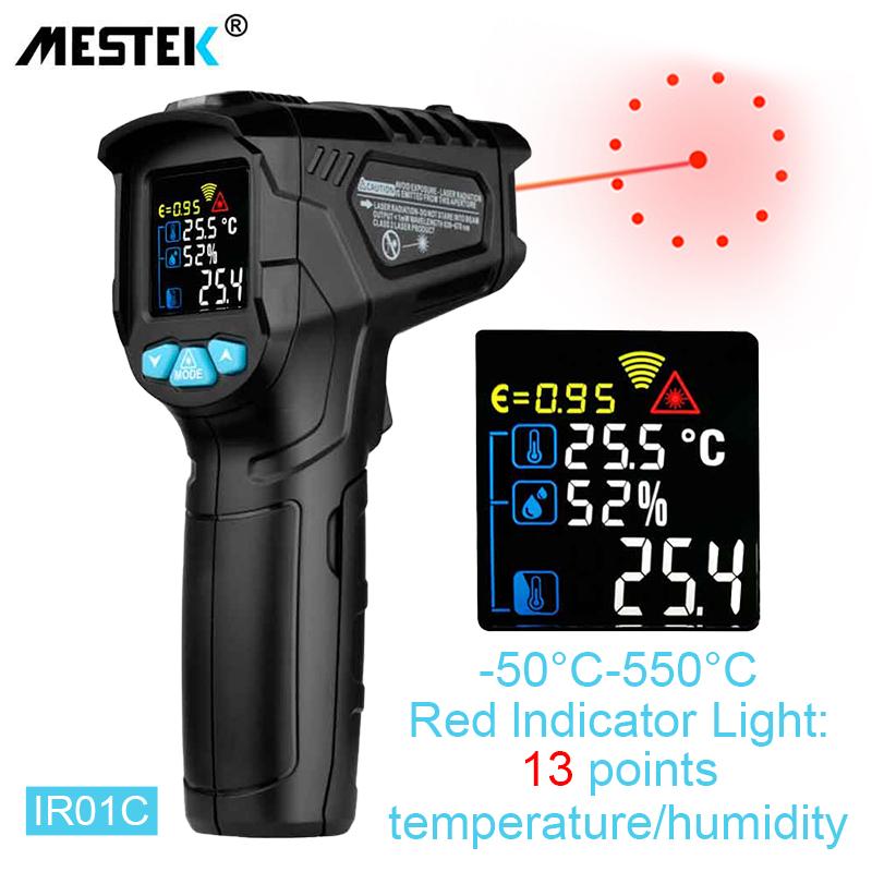 Digital Infrared Thermometer Laser Temperature Meter Non-contact 800 Degree Or 1472Fahrenheit Pyrometer IR Termometro Color LCD