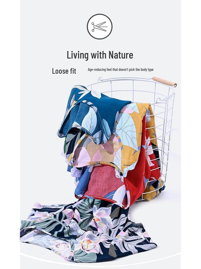 Женский летний хлопковый пижамный комплект больших размеров для женщин среднего и пожилого возраста - Домашняя одежда с короткими рукавами, подходящая для ношения на улице