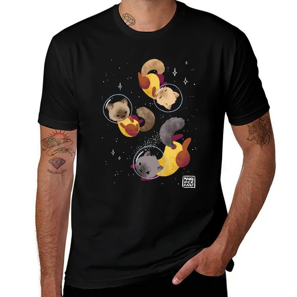 Space Cats Tshirt Sports Casual Breathable Tee Shirt