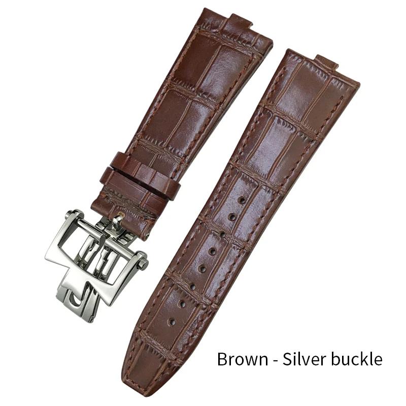 Высококачественный ремешок для часов из натуральной кожи 24x7 мм для Vacheron Constantin Overseas 4300V 4500V 5500V Ремешок для часов с механизмом быстрой замены