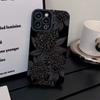 Роскошный силиконовый кожаный чехол с темными цветами для iPhone 13 14 Plus 12 11 16 15 Pro Max Mini X XS XR 7 8 SE, противоударный, с полным покрытием