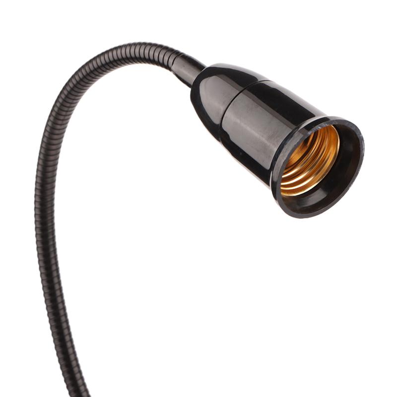 Eu Plug E27 Socket Adapter With Switch Cable 360 Degree Desk Lamp Holder Socket Gooseneck Clip-On Cable With Power On Switch