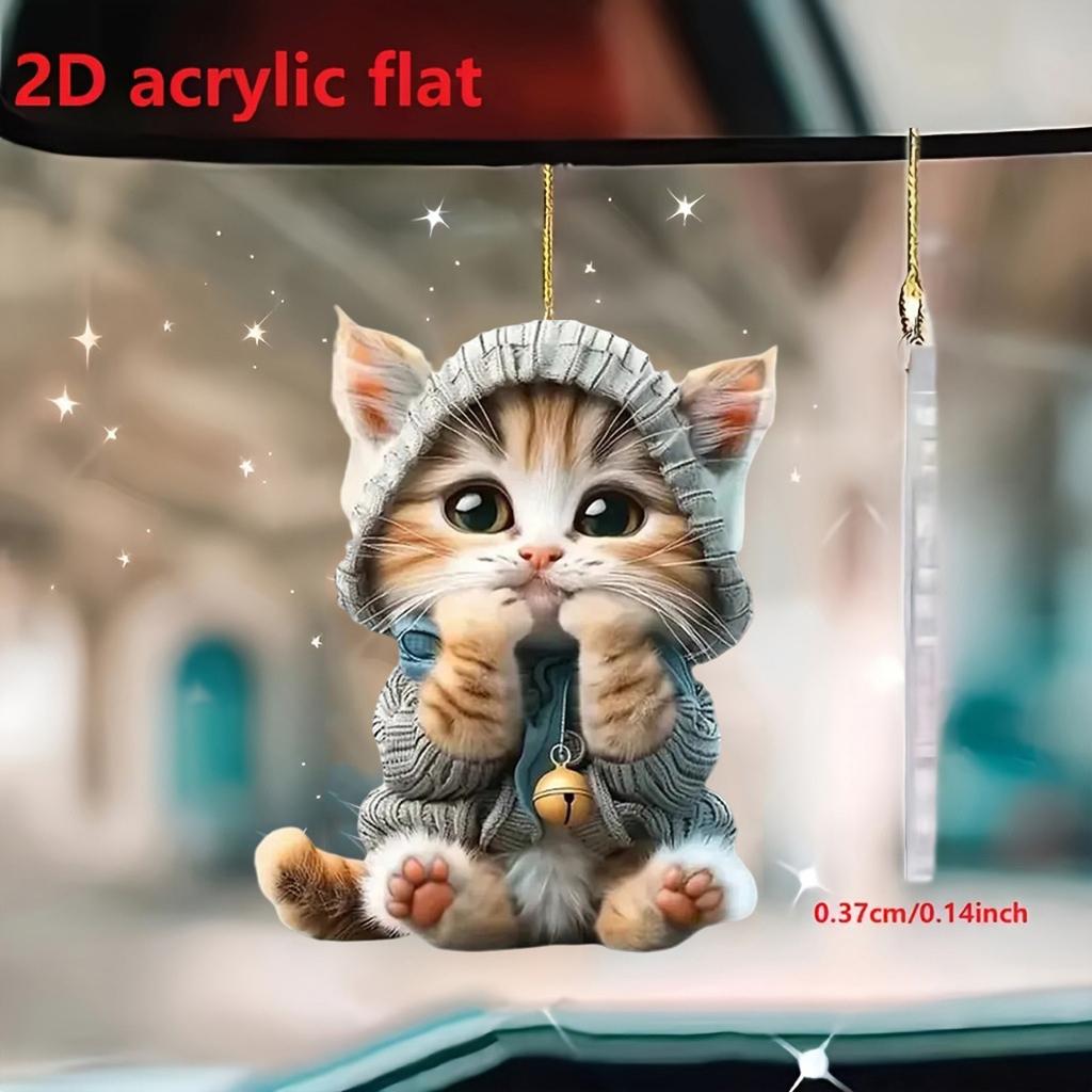 2D мультяшный кулон, поперечный акриловый плоский автомобильный зеркальный кулон, украшение для дома