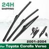 For Toyota Corolla Verso 2001-2004 2002 2003 Wiper Front & Rear Wiper Blades Windshield Windscreen Window Brushes 26"+16"+14