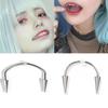1PC Titanium Steel C Rod Vampire Fangs Tooth Lips Piercing Punk Spiked Labret Ear Cartilage Earrings Piercing Zircon