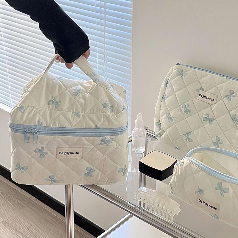 S/M/L Милая косметичка с бантом Женская дорожная косметичка Большой косметический органайзер Чехол Портативная косметичка Сумка для туалетных принадлежностей