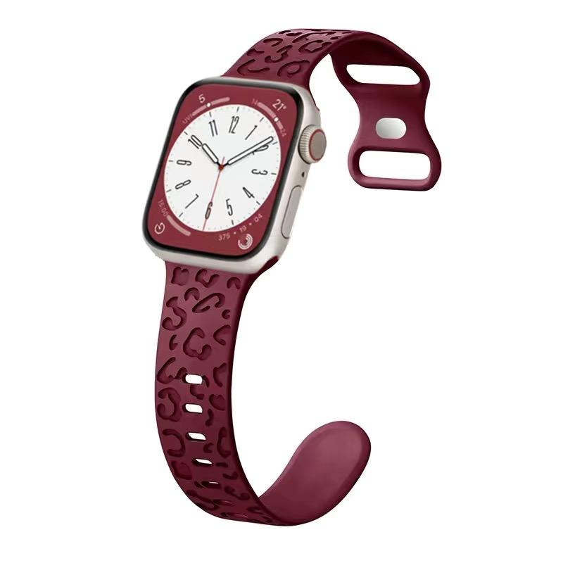 Leopard Silicone Strap for Apple Watch S9 Strap 49mm 44mm 40mm 45/41mm 42mm 38mm 44mm iWatch Series Sports Strap