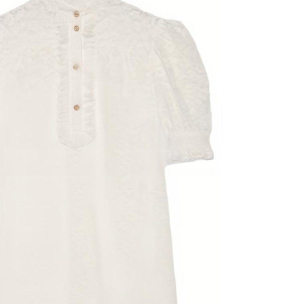 Gucci Платья с коротким рукавом Женские Белые С воротником-стойкой Умеренно короткие 657992-ZAGNR-9002